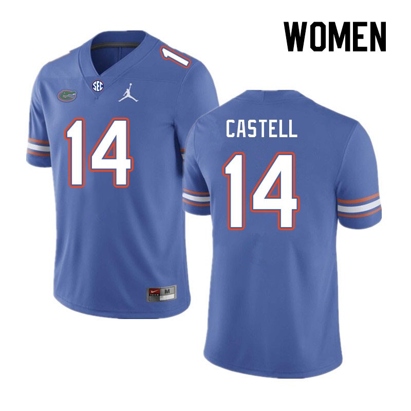 Women #14 Jordan Castell Florida Gators College Football Jerseys Stitched-Royal
